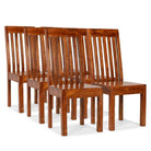 Eetkamerstoelen set van 4 met massief acaciahout en uniek design - 6 - Eetkamerstoelen