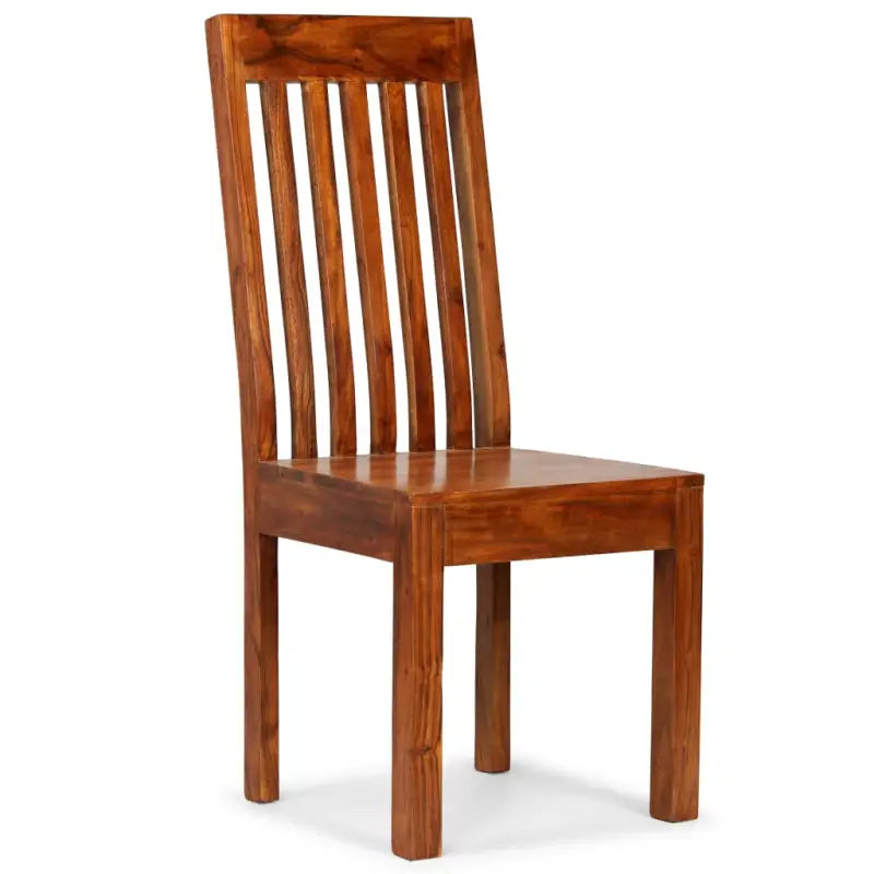 Eetkamerstoelen set van 4 met massief acaciahout en uniek design - Eetkamerstoelen