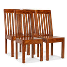 Eetkamerstoelen set van 4 met massief acaciahout en uniek design - Eetkamerstoelen