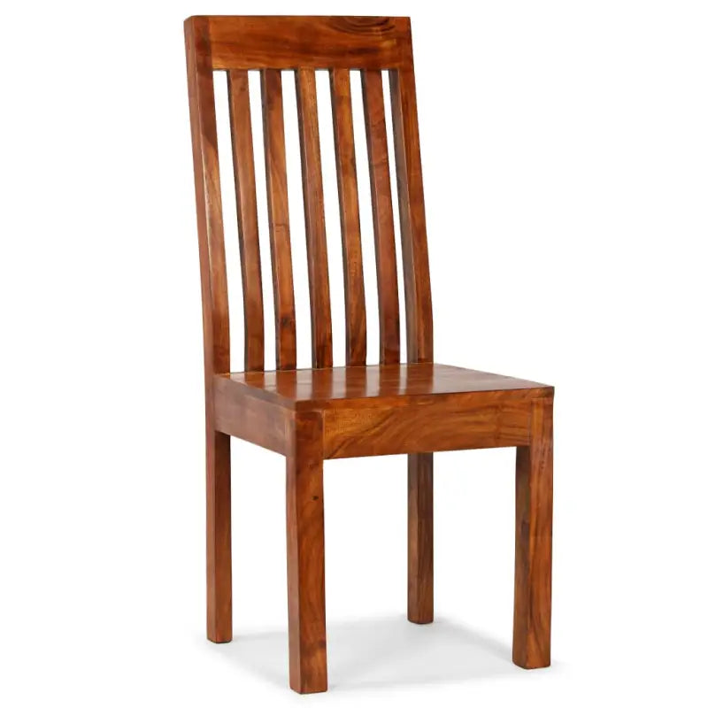 Eetkamerstoelen set van 4 met massief acaciahout en uniek design - Eetkamerstoelen
