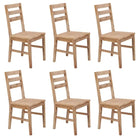 Eetkamerstoelen van massief acaciahout met levering bevat - 6 - Eetkamerstoelen