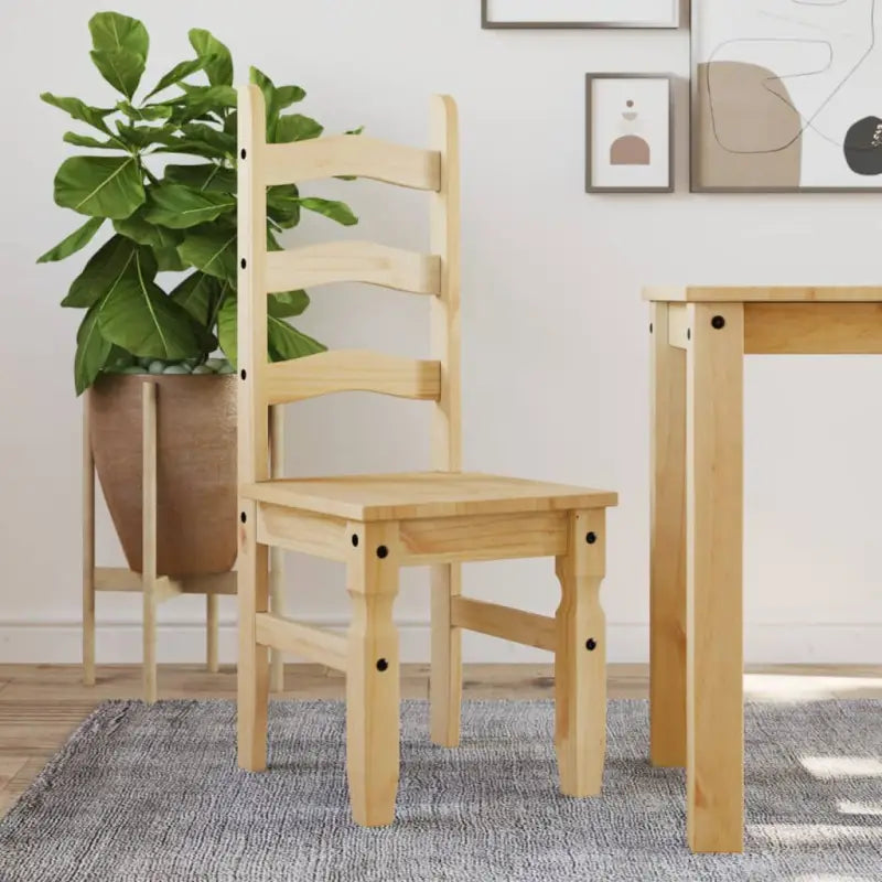 Eetkamerstoelen van massief grenenhout Eenvoudig schoon en tijdloos - Bruin / 1 - Eetkamerstoelen