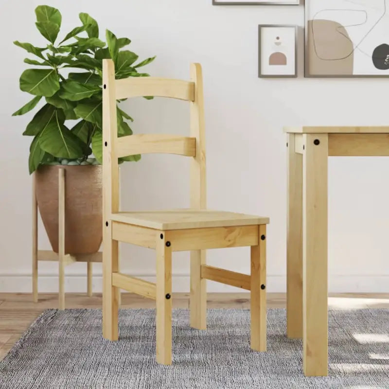 Eetkamerstoelen van massief grenenhout eenvoudig schoon en tijdloos - Bruin / 1 - Eetkamerstoelen