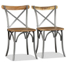 Eetkamerstoelen van massief mangohout in industriële stijl - Eetkamerstoelen