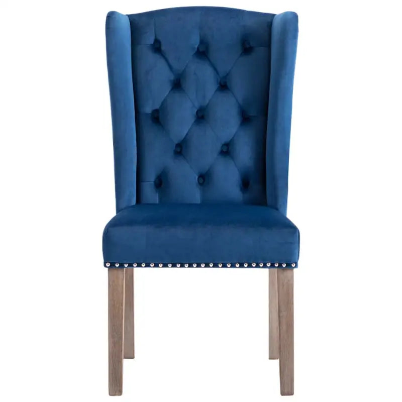 Eetkamerstoelen van massief rubberwood met zacht fluwelen bekleding - Eetkamerstoelen