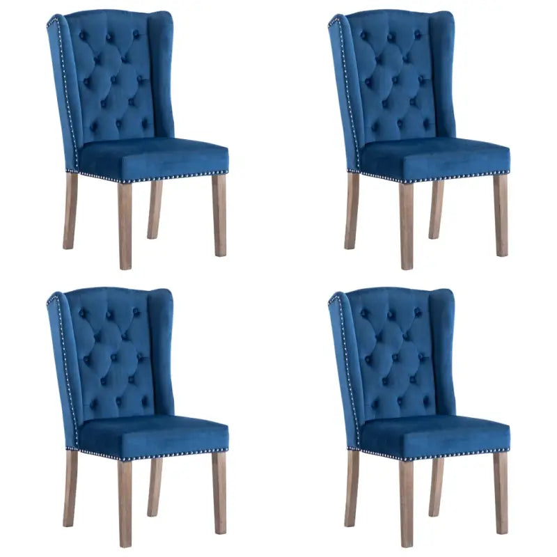 Eetkamerstoelen van massief rubberwood met zacht fluwelen bekleding - Eetkamerstoelen