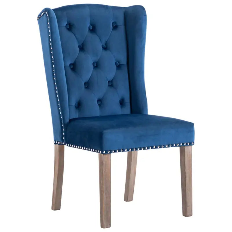 Eetkamerstoelen van massief rubberwood met zacht fluwelen bekleding - Eetkamerstoelen
