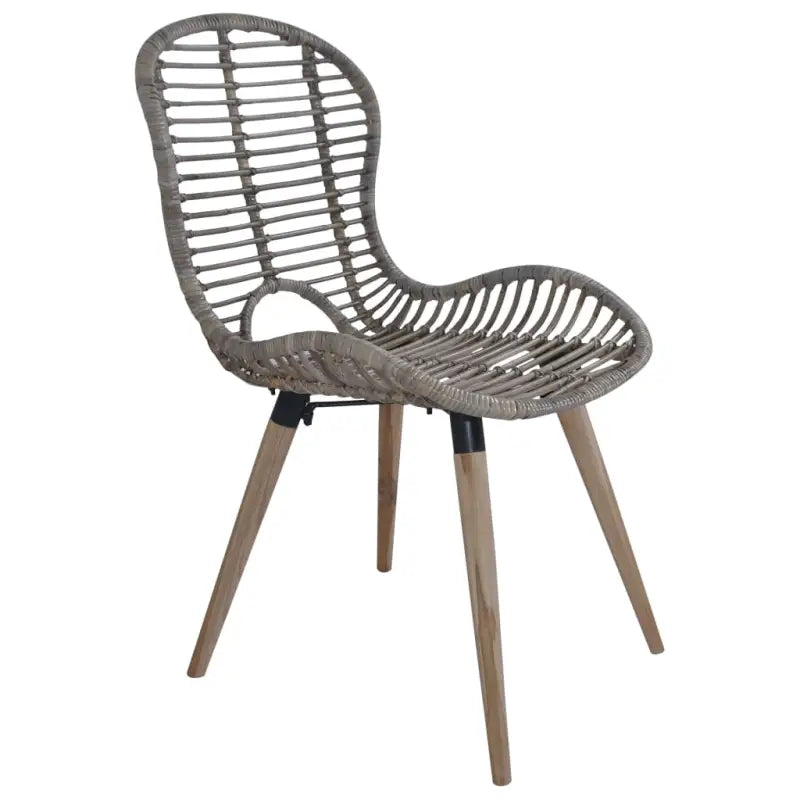 Eetkamerstoelen van natuurlijk rattan met houten poten levering bevat - Eetkamerstoelen