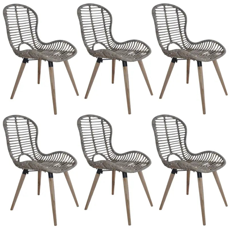 Eetkamerstoelen van natuurlijk rattan met houten poten levering bevat - Eetkamerstoelen
