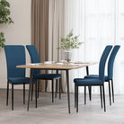 Eetkamerstoelen van zacht fluweel met elegant ontwerp - Blauw / 4 - Eetkamerstoelen
