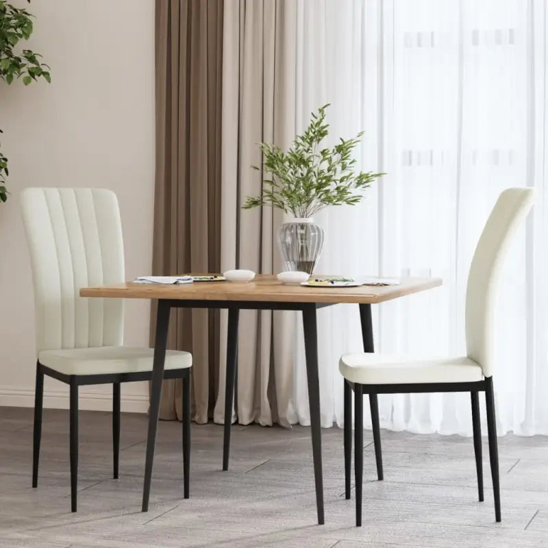 Eetkamerstoelen van zacht fluweel met elegant ontwerp - Crème / 2 - Eetkamerstoelen