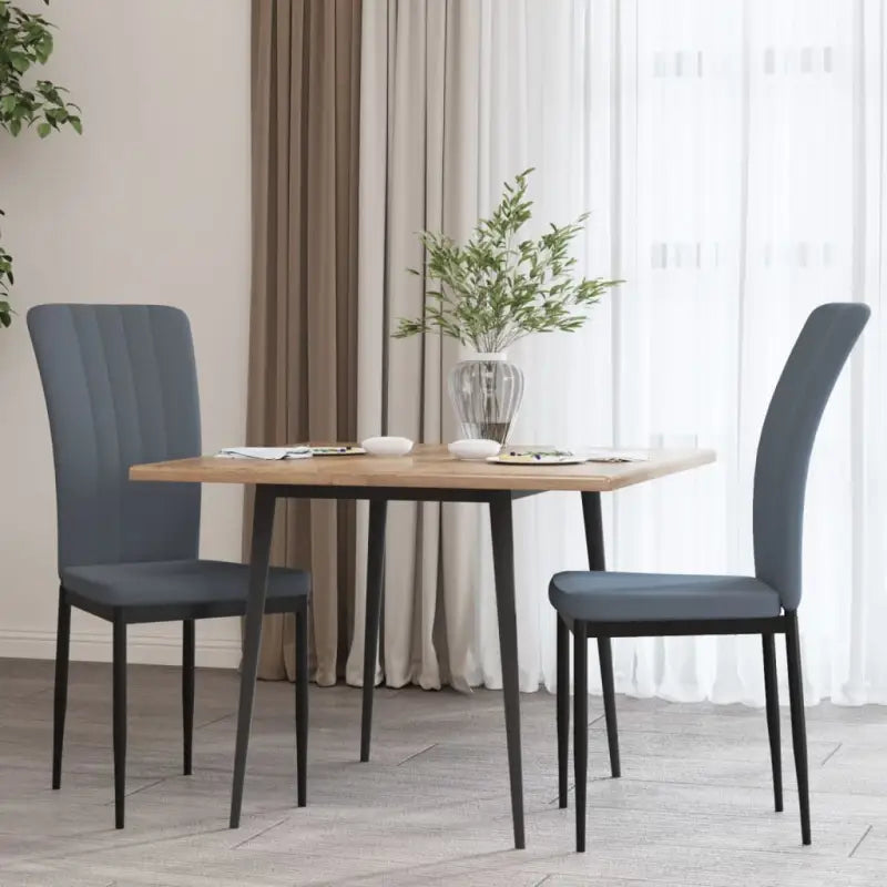 Eetkamerstoelen van zacht fluweel met elegant ontwerp - Donkergrijs / 2 - Eetkamerstoelen