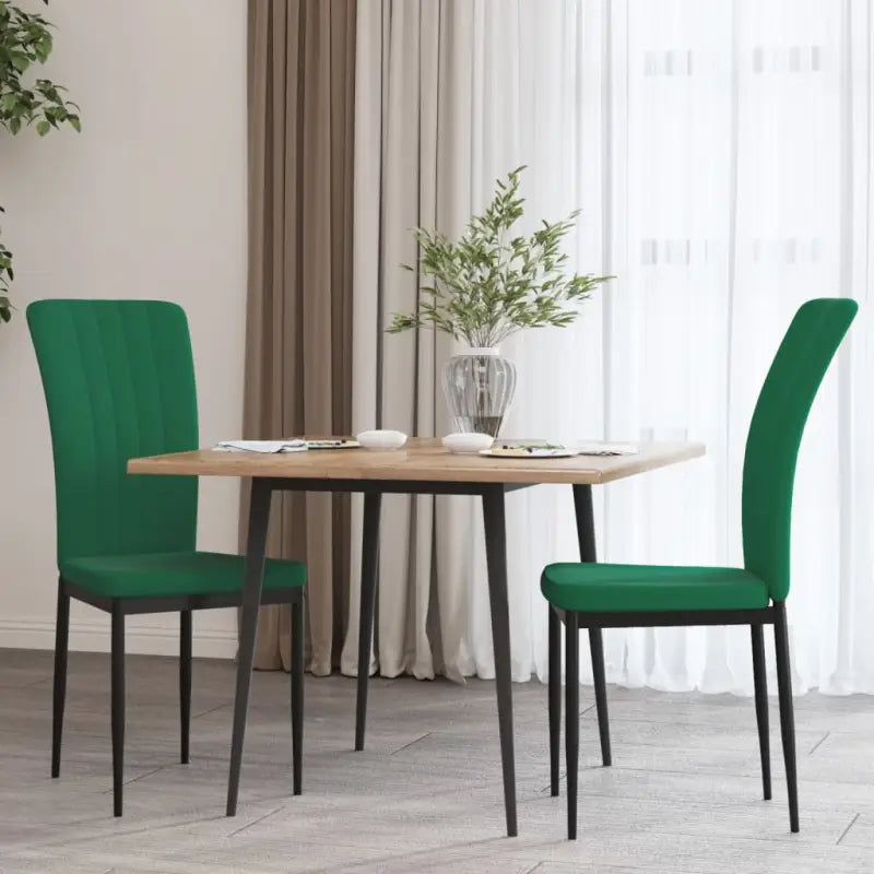 Eetkamerstoelen van zacht fluweel met elegant ontwerp - Donkergroen / 2 - Eetkamerstoelen