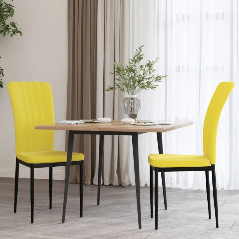 Eetkamerstoelen van zacht fluweel met elegant ontwerp - Geel / 2 - Eetkamerstoelen