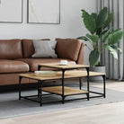 Eetkamertafel van bewerkt hout met elegante en duurzame afwerking - Sonoma eiken / 1 - Salontafels