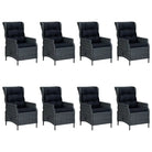 Eetset in poly rattan met comfortabele afmetingen stoelen voor buiten - Tuinsets