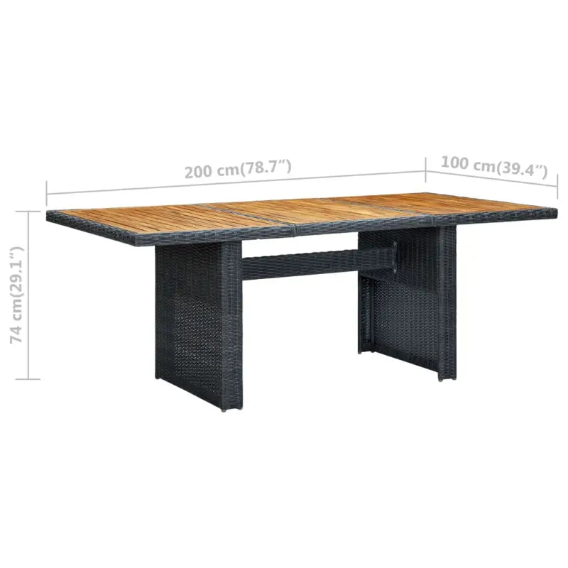 Eetset in poly rattan met comfortabele afmetingen stoelen voor buiten - Tuinsets