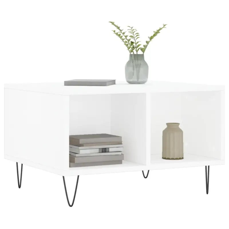 Eettafel met bewerkt hout en metalen poten voor een elegante woonkamer - Salontafels