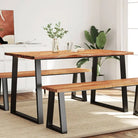 Eettafel met massief acaciahout en natuurlijke rand voor elegante eetkamers - 140 x 80 x 75 cm / 1 - Eettafels