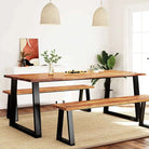 Eettafel met massief acaciahout en natuurlijke rand voor elegante eetkamers - 200 x 90 x 75 cm / 1 - Eettafels