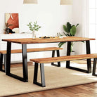 Eettafel met massief acaciahout en natuurlijke rand voor elegante eetkamers - 180 x 90 x 75 cm / 1 - Eettafels