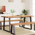 Eettafel met massief acaciahout en natuurlijke rand voor elegante eetkamers - 160 x 80 x 75 cm / 1 - Eettafels