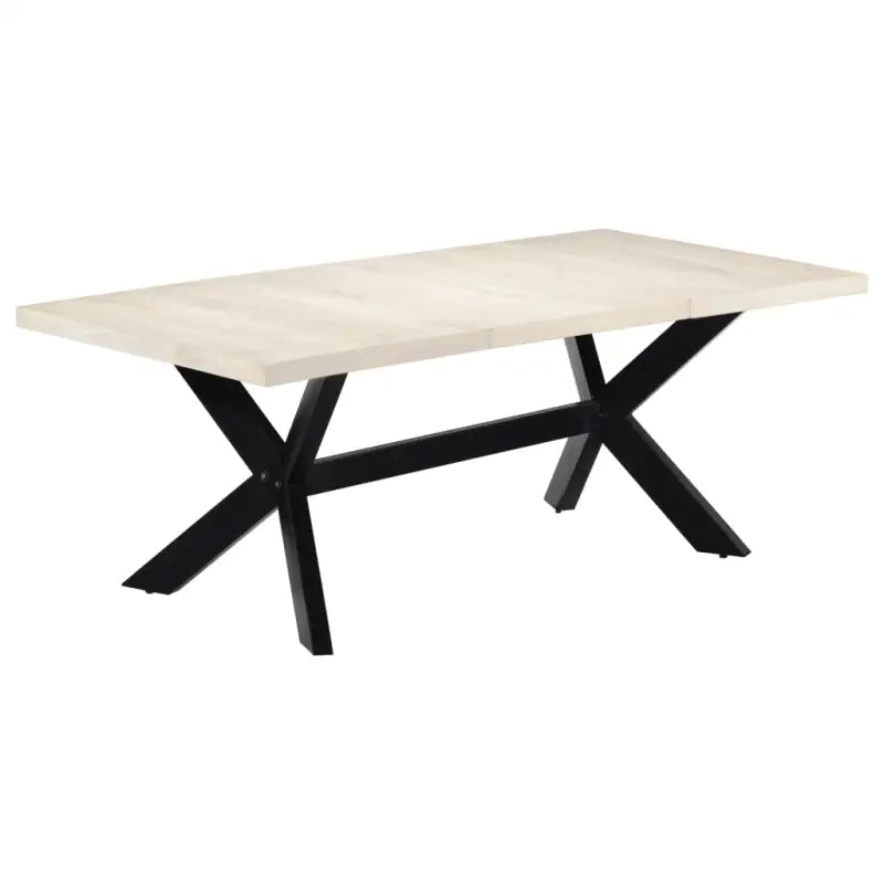 Eettafel met massief mangohout en stalen poten in moderne stijl - Eettafels