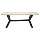 Eettafel met massief mangohout en stalen poten in moderne stijl - Eettafels