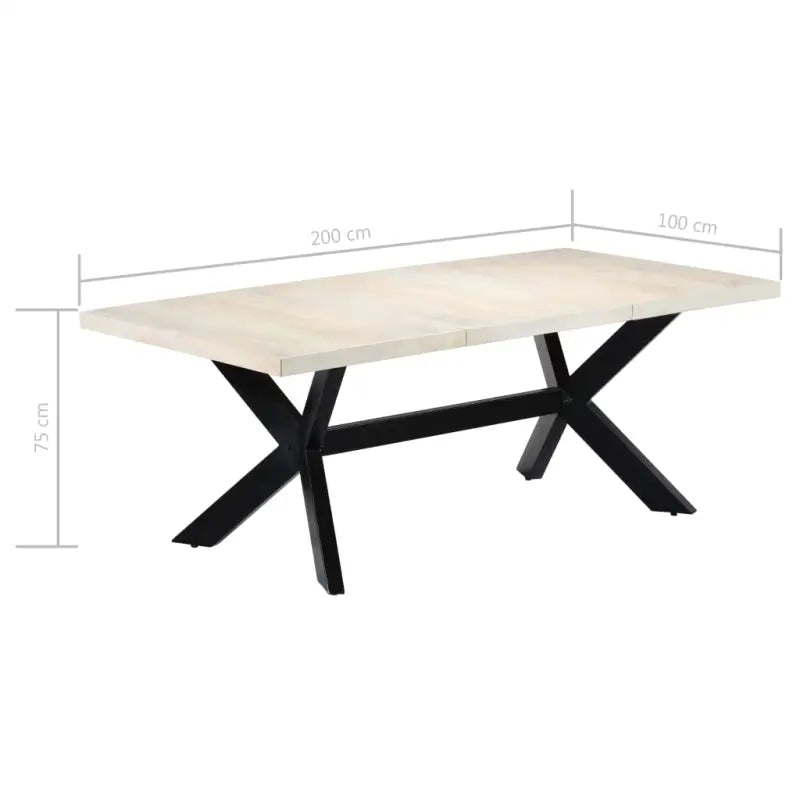 Eettafel met massief mangohout en stalen poten in moderne stijl - Eettafels