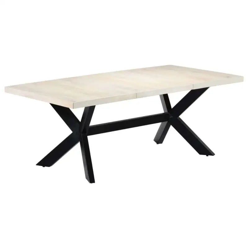 Eettafel met massief mangohout en stalen poten in moderne stijl - Eettafels