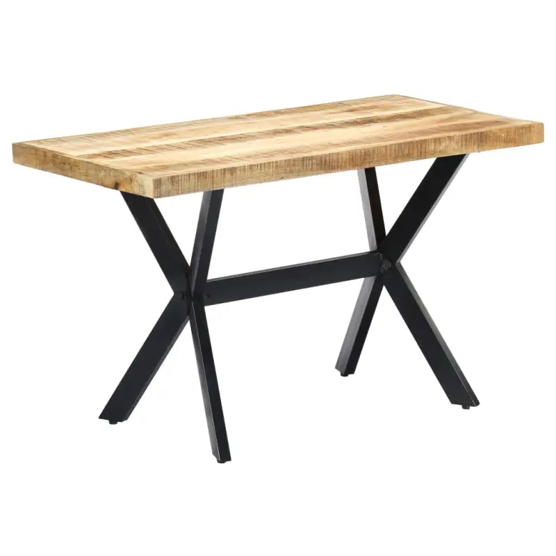 Eettafel met massief mangohout en stalen poten in moderne stijl - Lichtbruin / 120 x 60 x 75 cm / 1 - Eettafels