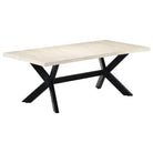 Eettafel met massief mangohout en stalen poten in moderne stijl - Eettafels
