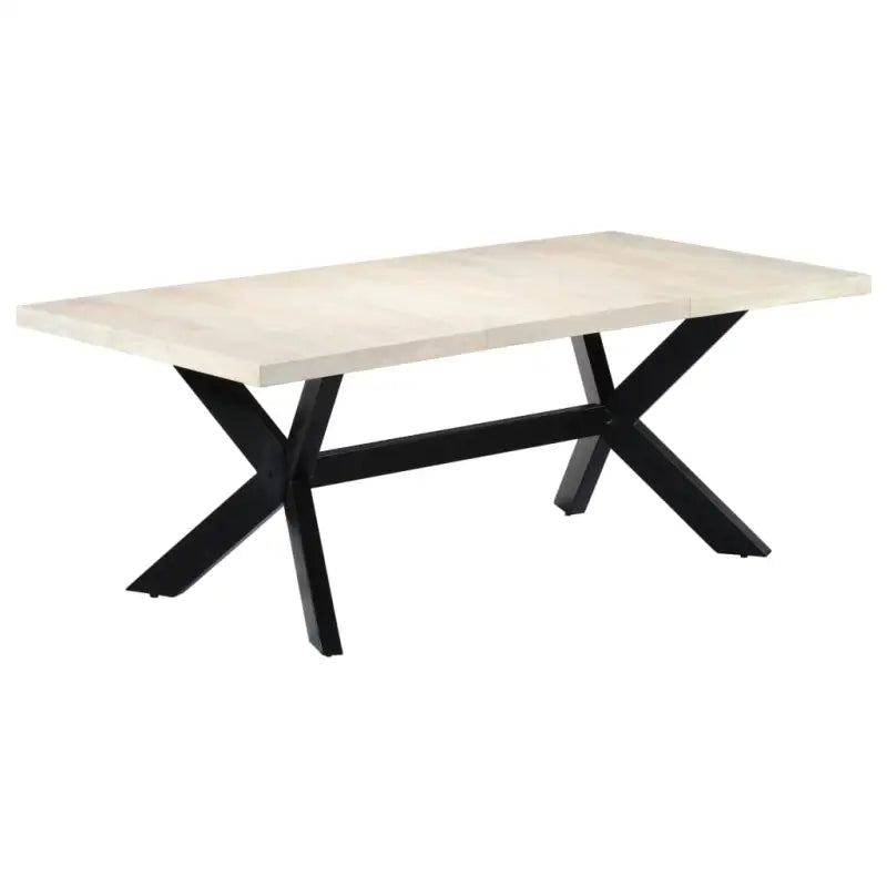 Eettafel met massief mangohout en stalen poten in moderne stijl - Eettafels