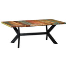 Eettafel met massief mangohout en stalen poten in moderne stijl - Multikleur / 200 x 100 x 75 cm / 1 - Eettafels