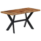 Eettafel met massief mangohout en stalen poten in moderne stijl - Bruin / 140 x 70 x 75 cm / 1 - Eettafels