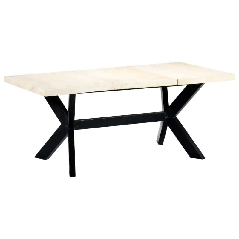 Eettafel met massief mangohout en stalen poten in moderne stijl - Wit / 180 x 90 x 75 cm / 1 - Eettafels