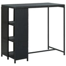 Eettafel met opbergrek van PE-rattan en stalen frame - Eettafels