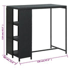 Eettafel met opbergrek van PE-rattan en stalen frame - Eettafels