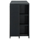 Eettafel met opbergrek van PE-rattan en stalen frame - Eettafels