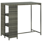 Eettafel met opbergrek van PE-rattan en stalen frame - Grijs / 1 - Eettafels