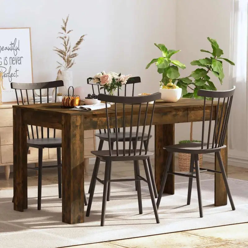 Eettafel met strak en eenvoudig ontwerp voor elke kamer - Gerookt eiken / 1 - Eettafels