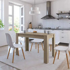 Eettafel van bewerkt hout met eenvoudig ontwerp en vochtige doek onderhouden - Sonoma eiken / 1 - Eettafels