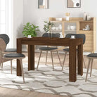 Eettafel van bewerkt hout met eenvoudig ontwerp en vochtige doek onderhouden - bruin eikenkleur / 1 - Eettafels