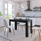 Eettafel van bewerkt hout met eenvoudig ontwerp en vochtige doek onderhouden - Zwart / 1 - Eettafels