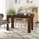 Eettafel van bewerkt hout met eenvoudig ontwerp en vochtige doek onderhouden - Gerookt eiken / 1 - Eettafels