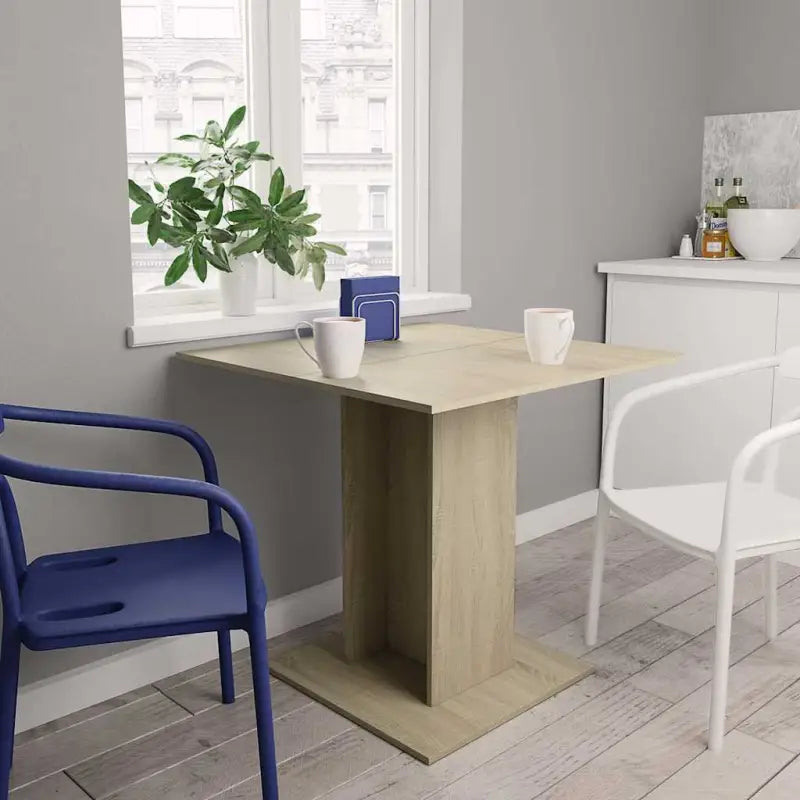 Eettafel van bewerkt hout met frisse minimalistische uitstraling - Sonoma eiken / 1 - Eettafels