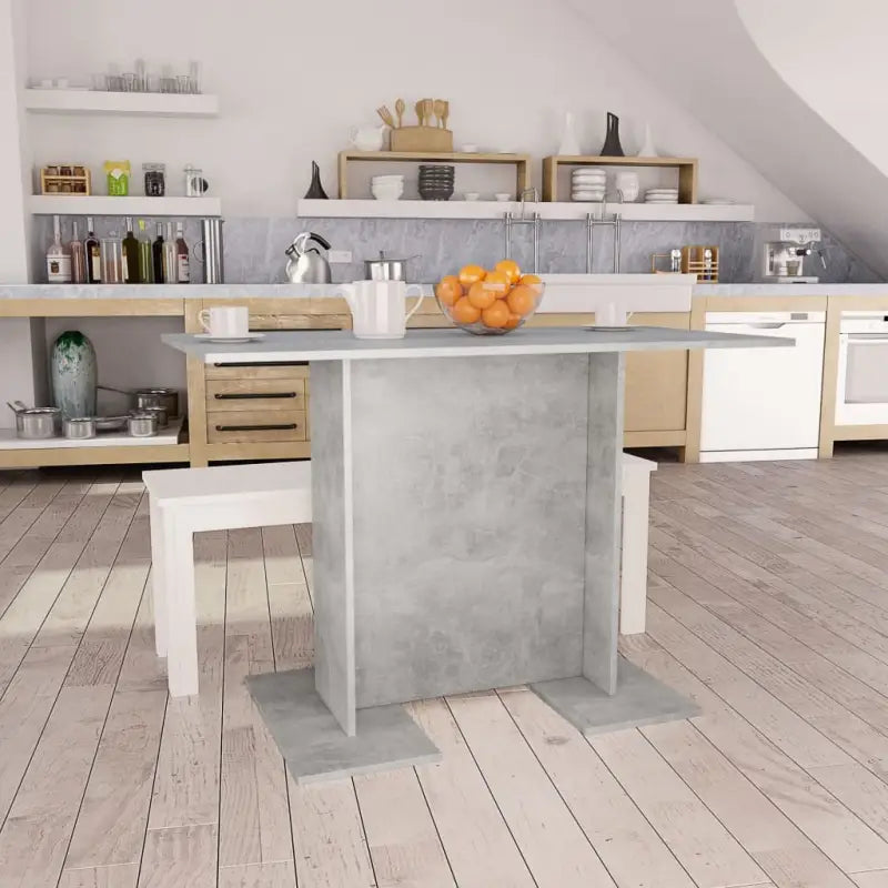 Eettafel van bewerkt hout met frisse minimalistische uitstraling - Betongrijs / 1 - Eettafels