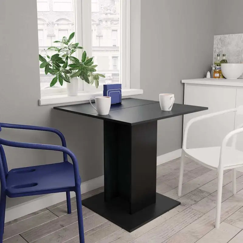 Eettafel van bewerkt hout met frisse minimalistische uitstraling - Zwart / 1 - Eettafels
