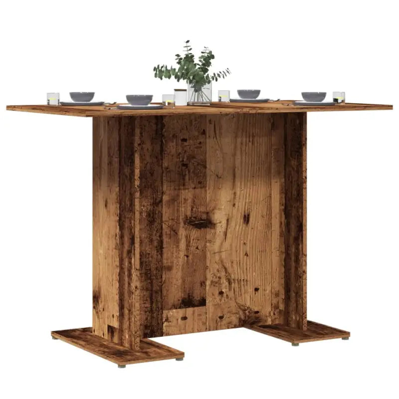 Eettafel van bewerkt hout met frisse minimalistische uitstraling - Oud hout / 1 - Eettafels