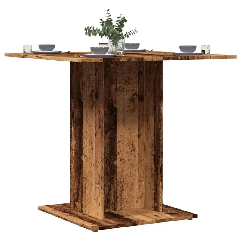 Eettafel van bewerkt hout met frisse minimalistische uitstraling - Oud hout / 1 - Eettafels
